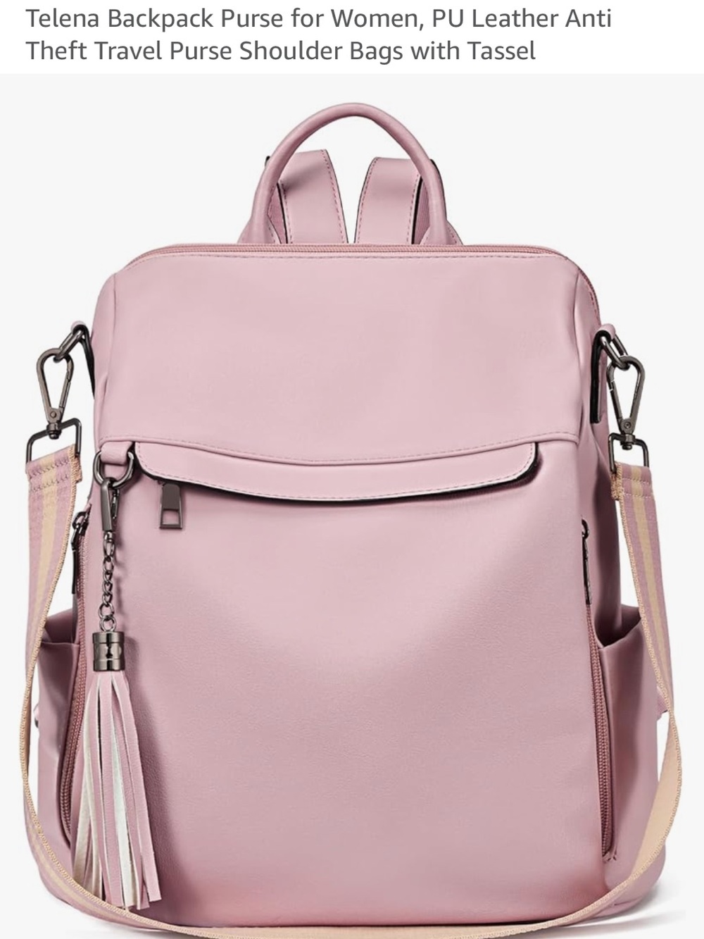 Stylish Blush Pink Women’s Backpack Tote